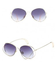 7 Colors Available Unique Alloy Dimensional Frame Design High Fashion Sunglasses