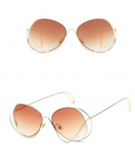 7 Colors Available Unique Alloy Dimentional  Frame Design High Fashion Sunglasses