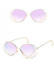 7 Colors Available Unique Alloy Dimentional  Frame Design High Fashion Sunglasses
