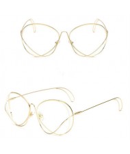 7 Colors Available Unique Alloy Dimensional Frame Design High Fashion Sunglasses