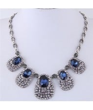 Glistening Waterdrops Vintage Fashion Short Costume Necklace