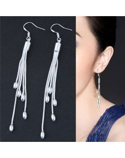 Dangling Alloy Beads Tassel Fashion Costume Earrings