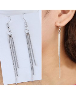 Triple Strands of Tassel Design Slim Fashion Earrings