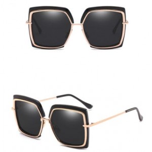 6 Colors Golden Rim Large Irregular Frame Unisex High Fashion Sunglasses