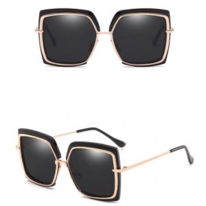 6 Colors Golden Rim Large Irregular Frame Unisex High Fashion Sunglasses