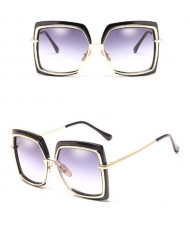 6 Colors Golden Rim Large Irregular Frame Unisex High Fashion Sunglasses