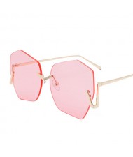 5 Colors Available Unique Hollow-out Design Octagon Frame Unisex Fashion Sunglasses