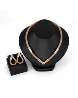 Waterdrop Theme Simple Design High Fashion 2 pcs Fashion Jewelry Set
