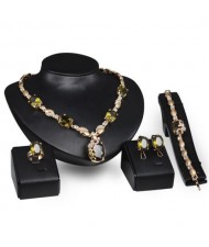 Gem Embellished Luxurious Design 4 pcs Fashion Jewelry Set