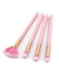 4 pcs Golden Pipe Pink Handle Fashion Makeup Brushes