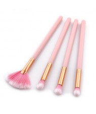 4 pcs Golden Pipe Pink Handle Fashion Makeup Brushes