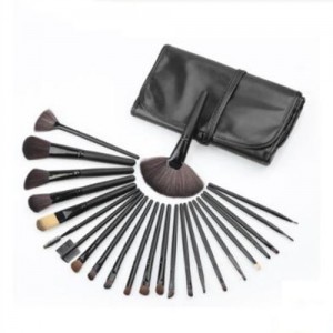 24 pcs Mini Fashion Cosmetic Makeup Brushes Set - Black