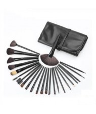 24 pcs Mini Fashion Cosmetic Makeup Brushes Set - Black