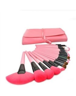 24 pcs Mini Fashion Cosmetic Makeup Brushes Set - Pink