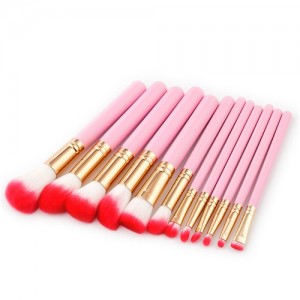 12 pcs Pinky Fashion Cosmetic Makeup Brushes