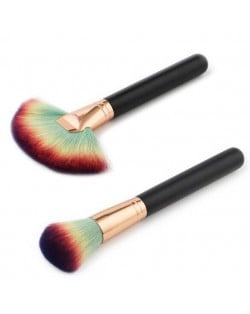 2 pcs Short Black Handle Gradiant Color Makeup Brushes Set