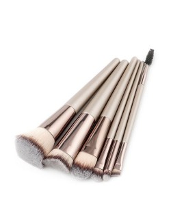 6 pcs Gray Brush Head Champagne High Fashion Makeup Brushes Set