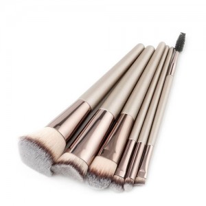 6 pcs Gray Brush Head Champagne High Fashion Makeup Brushes Set