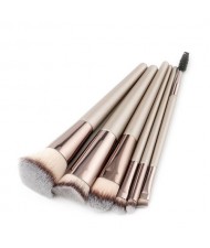 6 pcs Gray Brush Head Champagne High Fashion Makeup Brushes Set