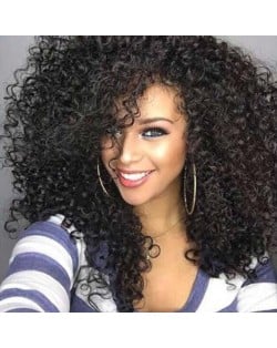 African Kinky Curly Color 1 Synthetic Wig