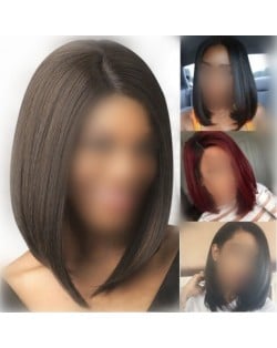 5 Solid Colors Available Middle Side Part Bob Style High Fashion Women Synthetic Wig