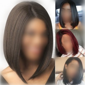 5 Solid Colors Available Middle Side Part Bob Style High Fashion Women Synthetic Wig