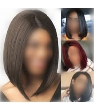 5 Solid Colors Available Middle Side Part Bob Style High Fashion Women Synthetic Wig