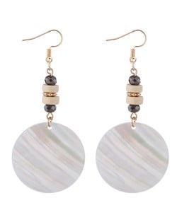 Simple Fashion Seashell Round Pendant Women Statement Earrings