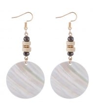 Simple Fashion Seashell Round Pendant Women Statement Earrings