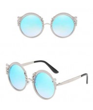 6 Colors Available Vintage Vine Decorated Round Frame Women High Fashion Sunglasses