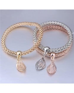 Fashion Elements Pendants Weaving Design Alloy Costume Bracelet - Leaves