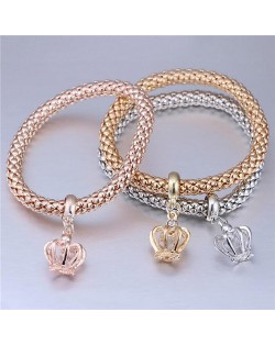 Fashion Elements Pendants Weaving Design Alloy 3 pcs Set Costume Bracelet - Crown