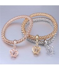 Fashion Elements Pendants Weaving Design Alloy 3 pcs Set Costume Bracelet - Crown