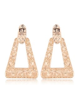 Coarse Surface Folk Fashion Bold Triangle Design Statement Earrings