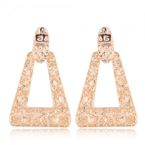 Coarse Surface Folk Fashion Bold Triangle Design Statement Earrings
