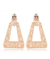Coarse Surface Folk Fashion Bold Triangle Design Statement Earrings