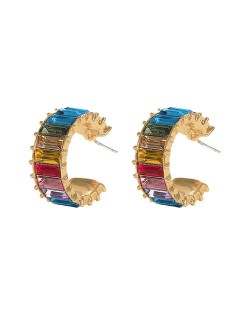 Dangling Round Sequins Summer Chunky Fashion Earrings - Orange