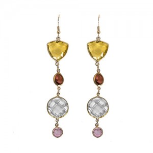 Temperament Design Transparent Rhinestone Danging Earrings