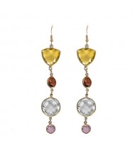 Shining Seashells Dangling Cluster Design Women Statement Earrings