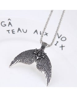 Whale Tail Pendant Vintage Design High Fashion Statement Necklace