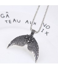 Whale Tail Pendant Vintage Design High Fashion Statement Necklace