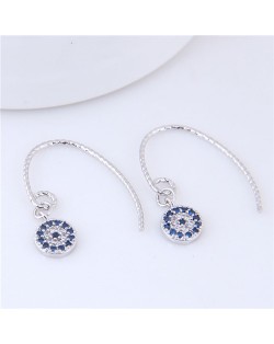 Cubic Zirconia Inlaid Sweet Fashion Alloy Costume Earrings - Silver