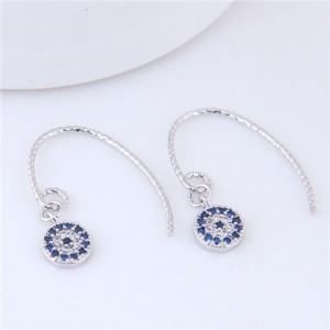 Cubic Zirconia Inlaid Sweet Fashion Alloy Costume Earrings - Silver