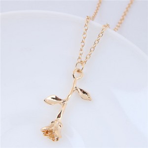 Elegant Tulip Pendant Alloy Fashion Costume Necklace - Golden