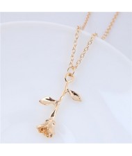 Elegant Tulip Pendant Alloy Fashion Costume Necklace - Golden