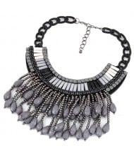Acrylic Beads Tassel Fashion Chunky Chain Fashion Black Short Costume Necklace
