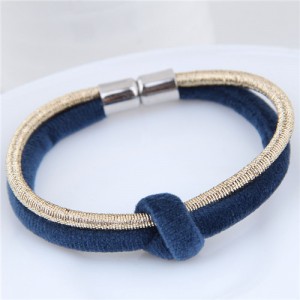 Contrast Color Rope Fashion Magnet Buckle Bracelet - Blue
