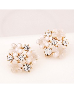 Korean Fashion Shell Flower Hollow Ear Studs