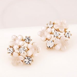 Korean Fashion Shell Flower Hollow Ear Studs