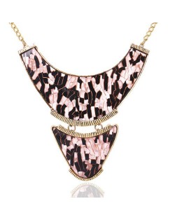 2 Colors Available Leopard Pattern Chunky Pendant High Fashion Costume Neckalce
